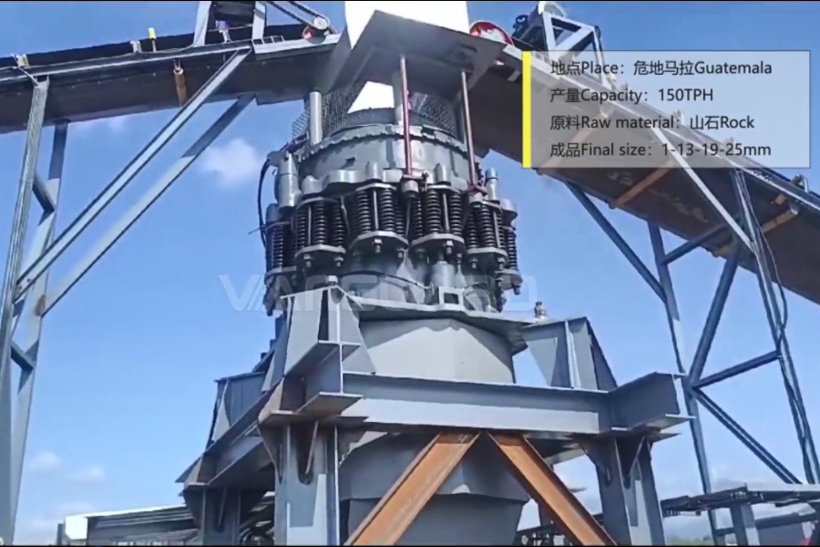 150 T/H Rock Crushing Production Line for 1, 13, 19, 25mm Accurate Discharge in Guatemala