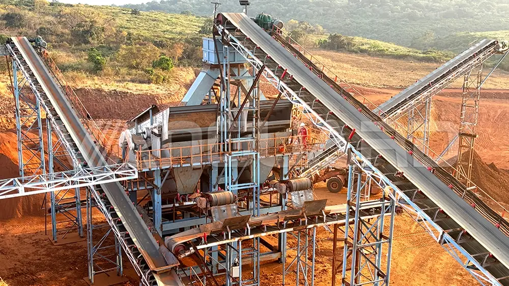 Indonesian nickel mine site and RKEF smelter