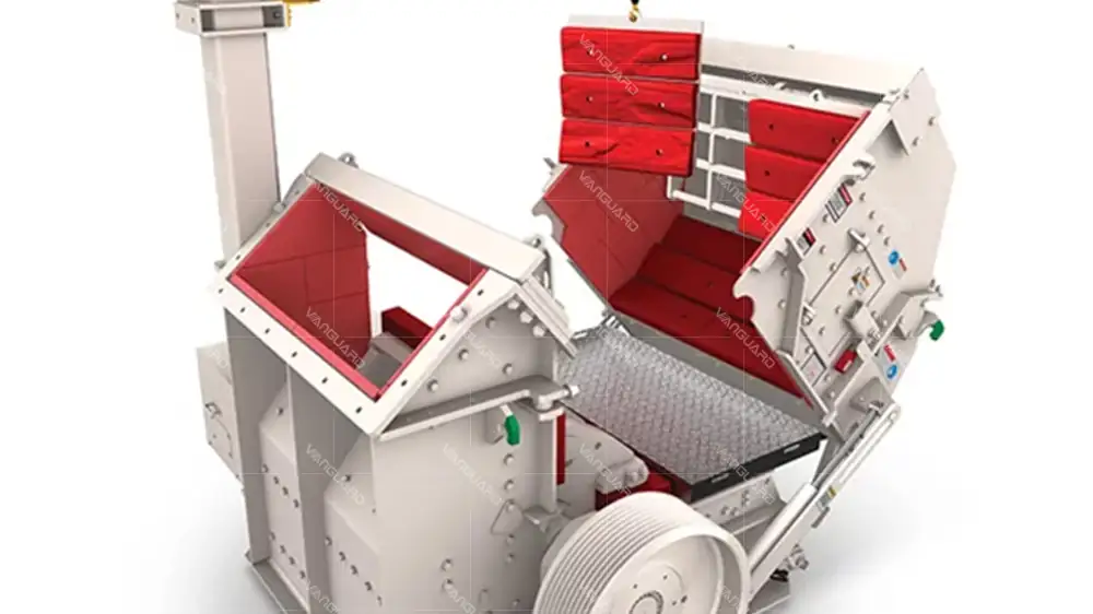 CI6X blow bar and hydraulic opening close-up