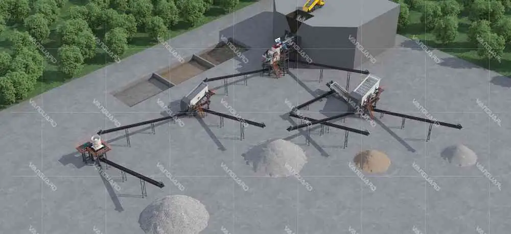 Nickel ore washing and crushing closed-circuit process flow