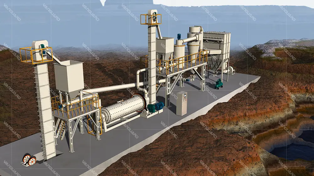 Dry ball mill grinding line process flow