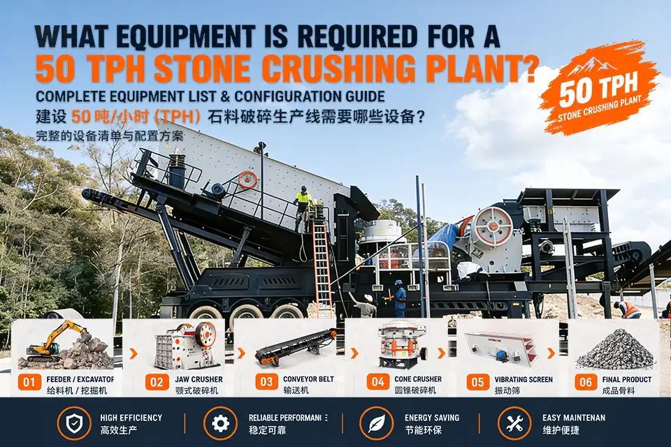 What Equipment Is Required for a 50 tph Stone Crushing Plant?